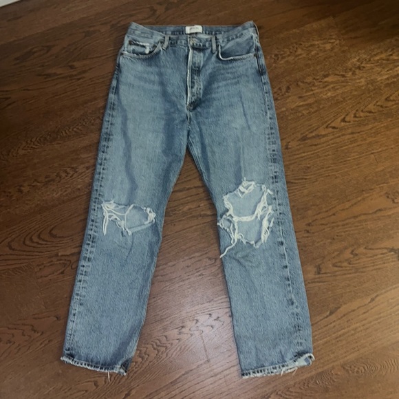 Agolde 90’s Wide Leg Ripped Jeans - Picture 1 of 3